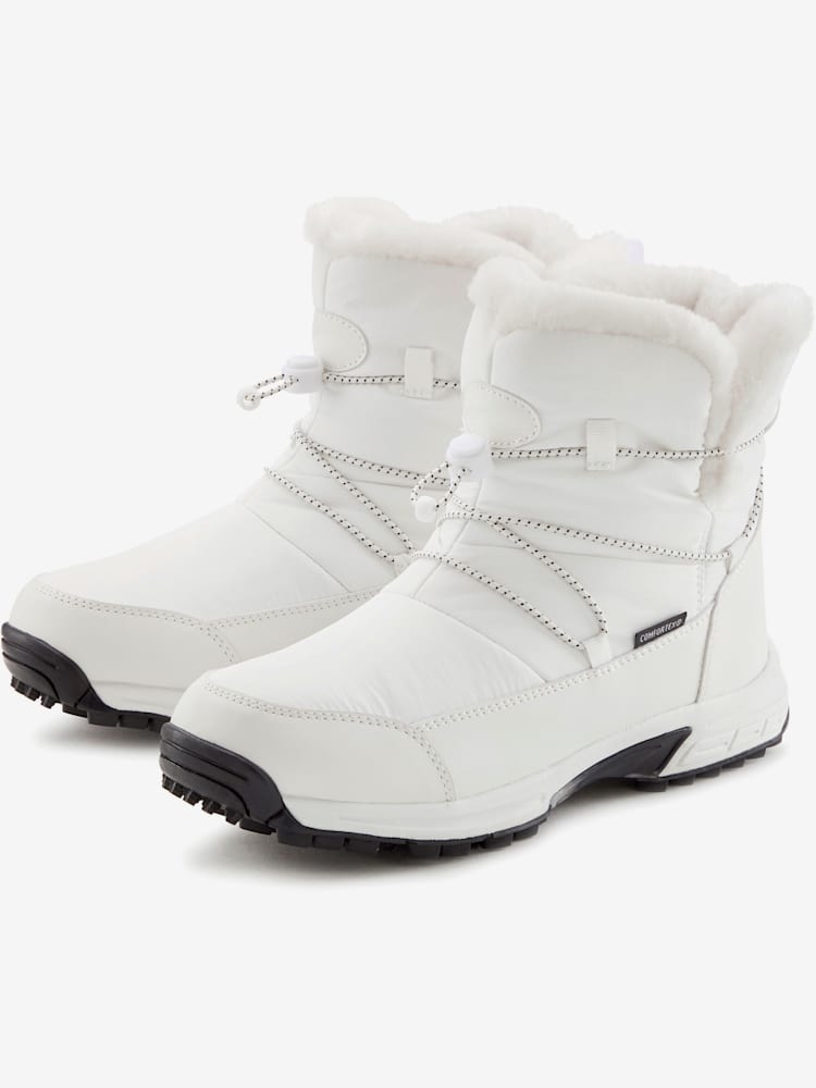 Bottines membrane thermorégulatrice comfortex imperméable, couleur blanc, taille 38, marque LASCANA - helline