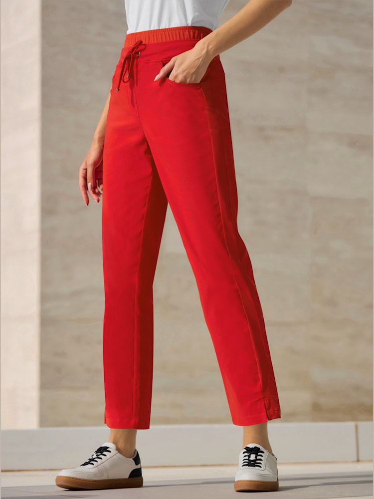 Pantalon jogpant grande liberté de mouvement grâce à la qualité extensible, couleur rouge, taille 36, marque Rick Cardona - helline