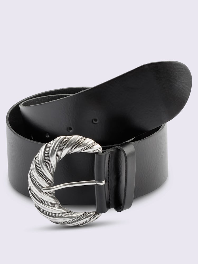 Ceinture cuir vachette, couleur noir, taille 75 - helline