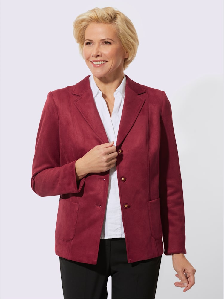 Blazer en synthétique toucher velouté, couleur rouge, taille 40 - Witt