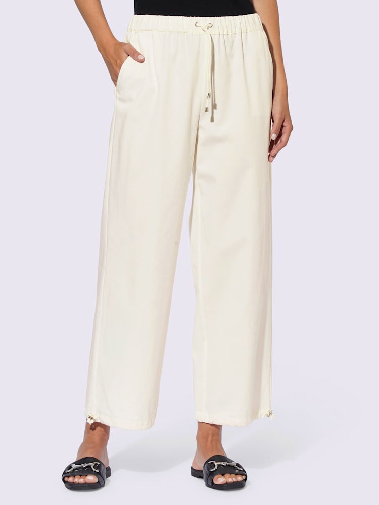 Pantalon qualité tissée, couleur couleur ivoire, taille 42, marque Rick Cardona - helline
