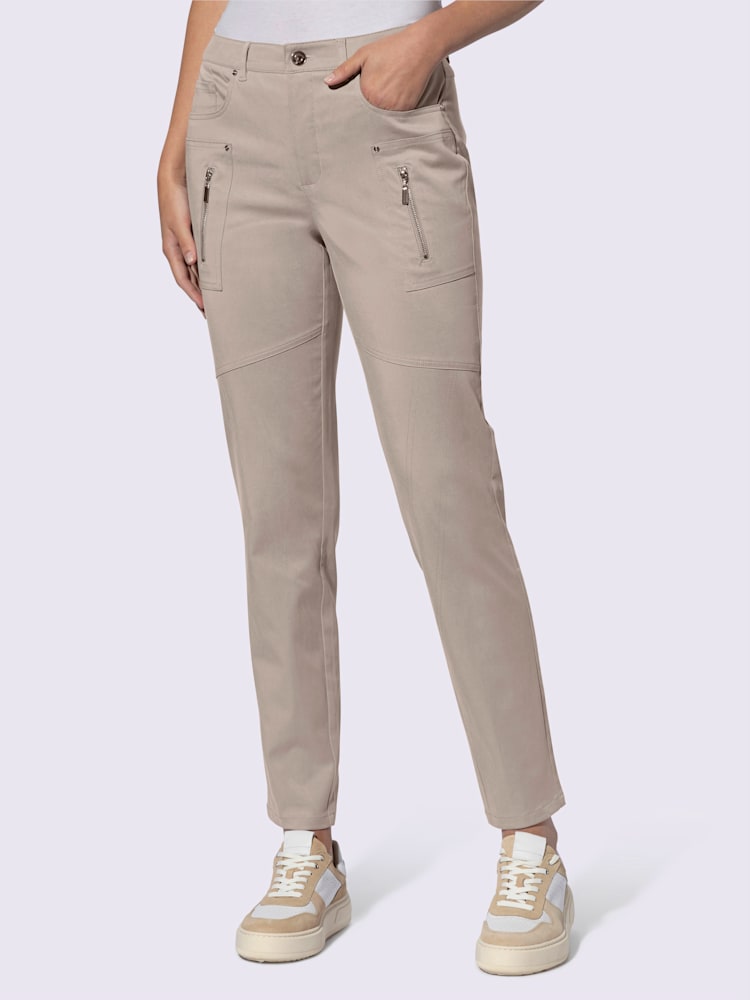 Pantalon 5 poches qualité ultra-douce, couleur marron, taille 42, marque Rick Cardona - helline