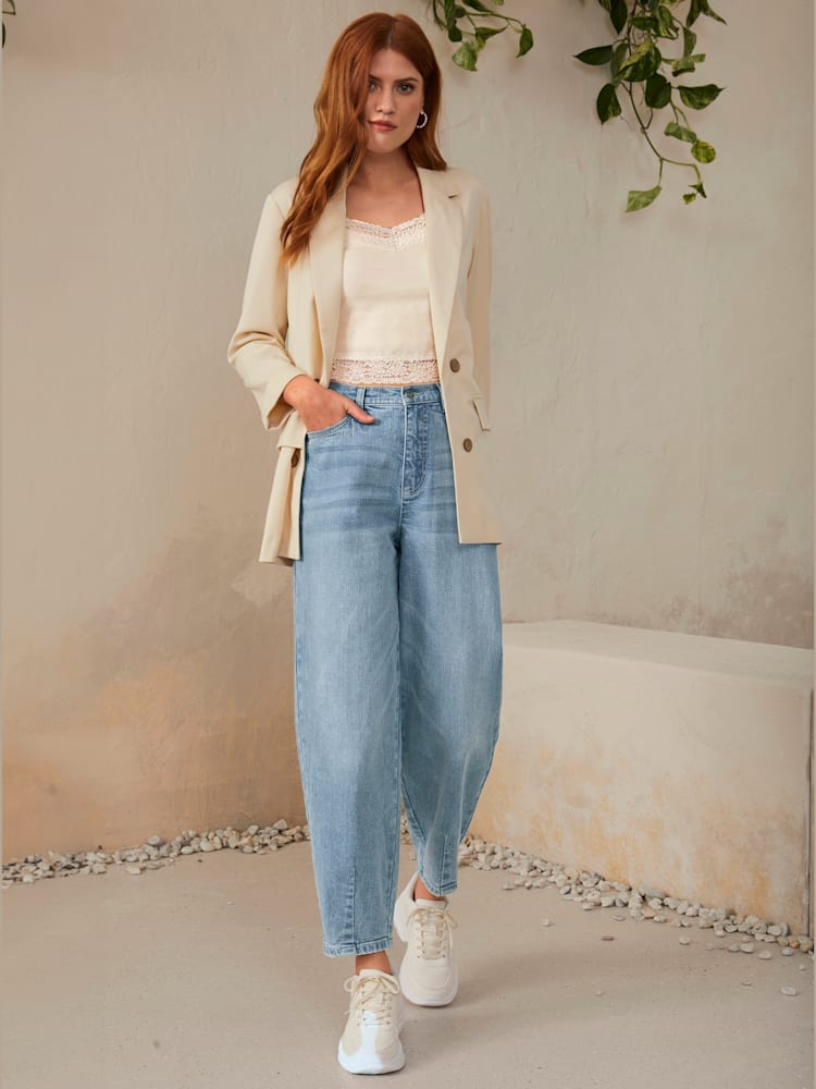 Blazer tendance : pas de fermeture, couleur couleur ivoire, taille 40 - Witt