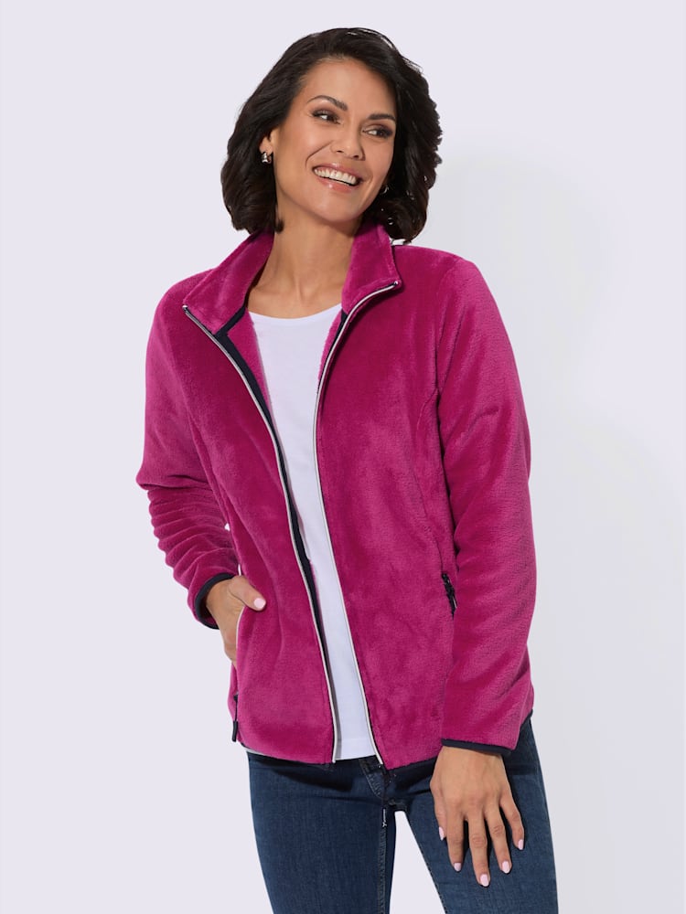 Veste polaire qualité ultra-douce, couleur rose, taille 50, marque Collection L - helline