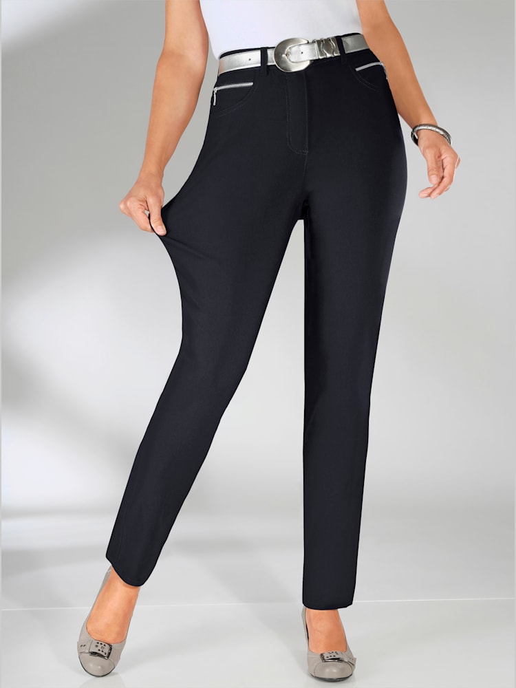 Pantalon d'hiver femme coupe indémodable, couleur noir, taille 40, marque Stehmann Comfort line - helline