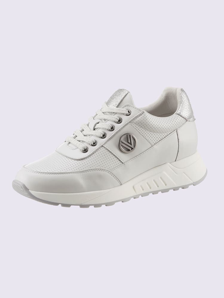 Baskets de fabrication portugaise, blanc uni, taille 37 - helline