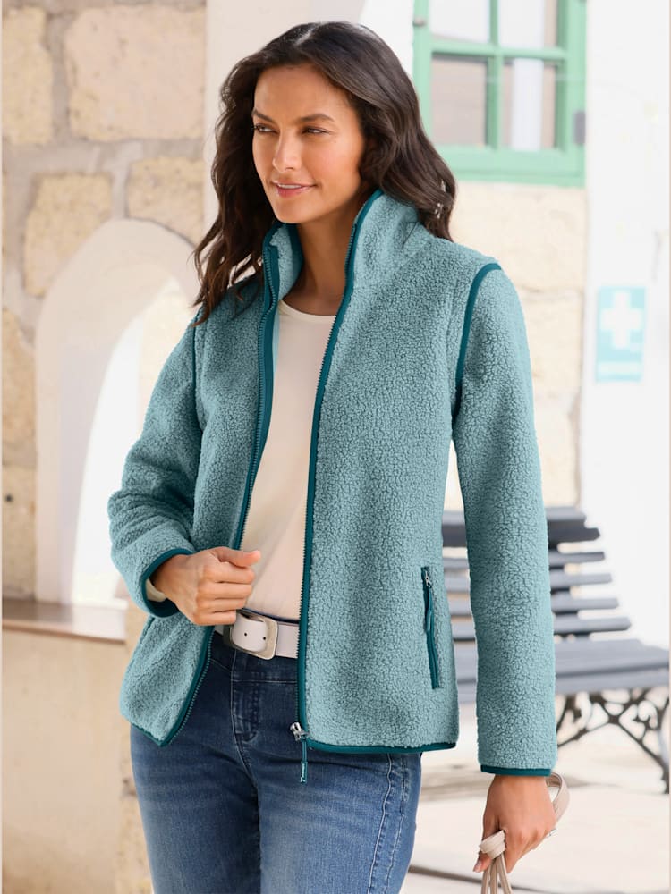 Veste polaire doublure polaire douce, couleur vert, taille 40, marque Collection L - helline