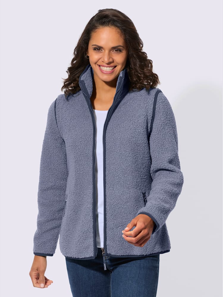 Veste polaire doublure polaire douce, couleur bleu, taille 48, marque Collection L - helline