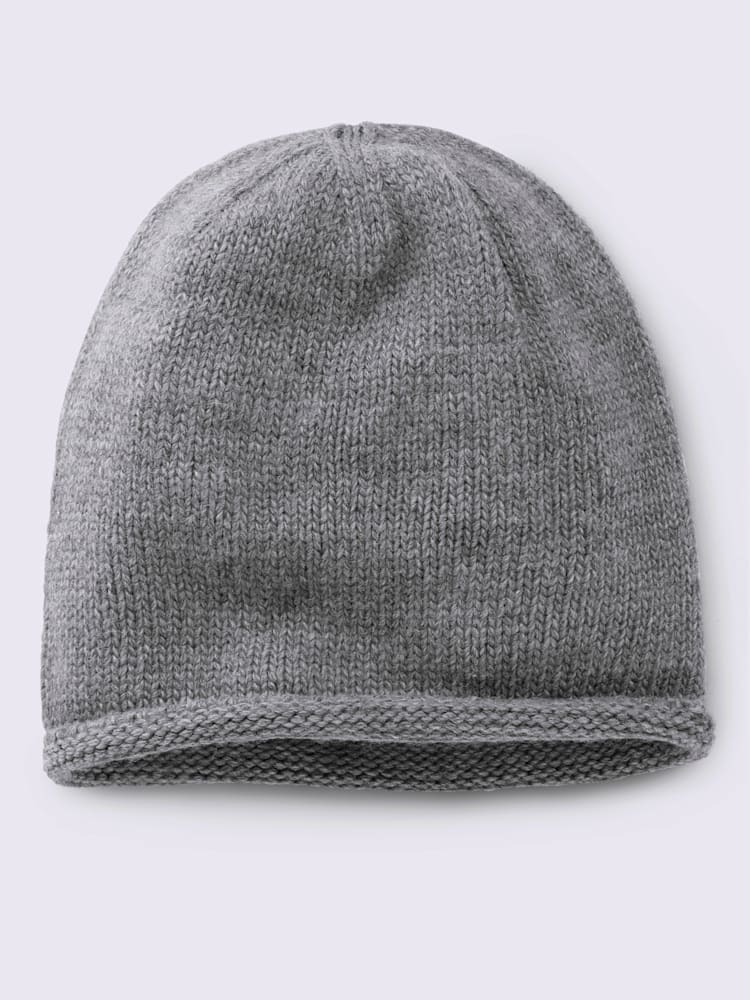 Bonnet le compagnon moderne au quotidien, couleur : gris moyen uni, taille 0, 80% acrylique;10% Alpaga;10% laine - helline