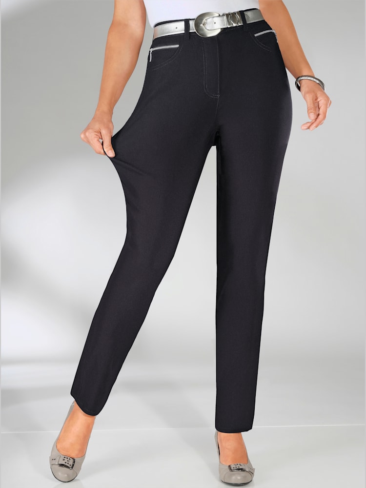 Pantalon d'hiver femme coupe indémodable, couleur gris, taille 56, marque Stehmann Comfort line - helline