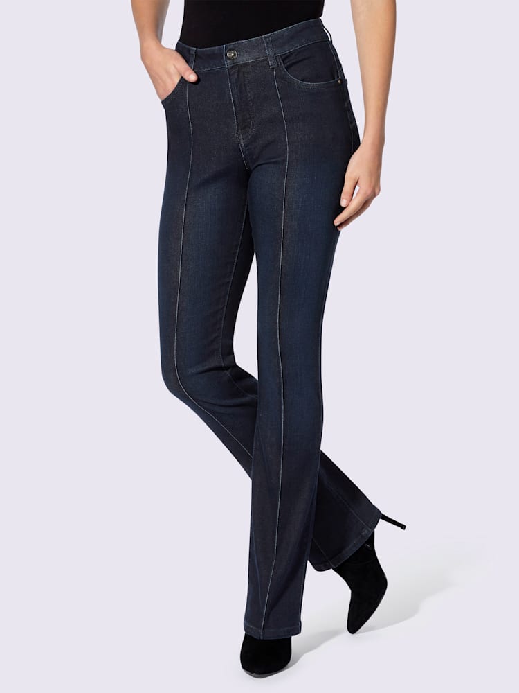 Jean push-up nervures affinantes, couleur bleu, taille 38, marque Ashley Brooke - helline