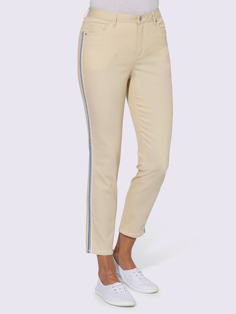 Jean 7/8 qualité coton, couleur marron, taille 42, marque Collection L - helline
