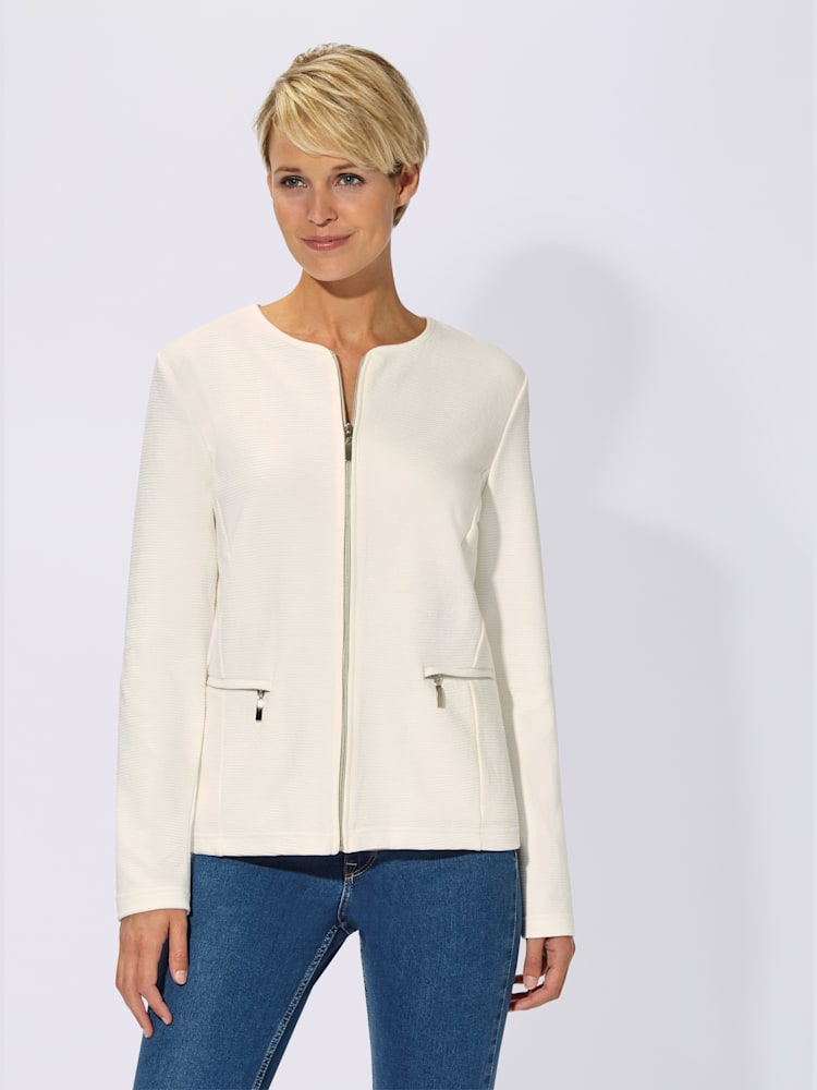 Blazer en jersey, couleur blanc, taille 54, marque Collection L - helline