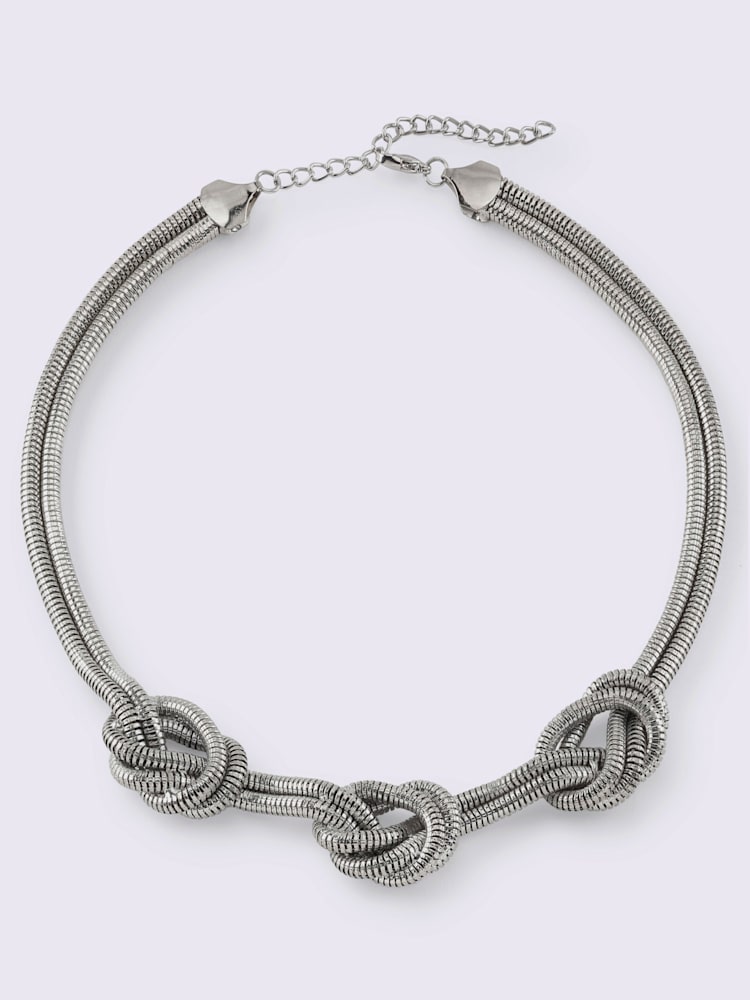 Collier nœud décoratif tendance, couleur argent, taille 0 - helline