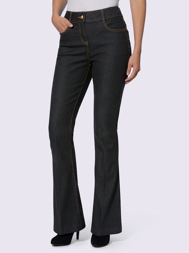 Pantalon effet ventre plat effet push-up, couleur noir, taille 42, marque Ashley Brooke - helline