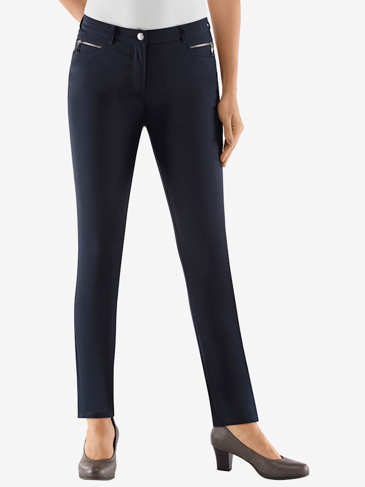 Pantalon d'hiver femme coupe indémodable, couleur bleu, taille 48, marque Stehmann Comfort line - helline