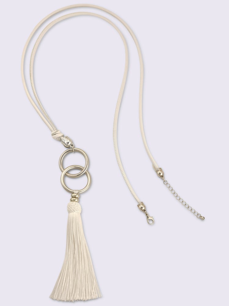 Collier houppe décorative, couleur couleur ivoire, taille 0 - helline