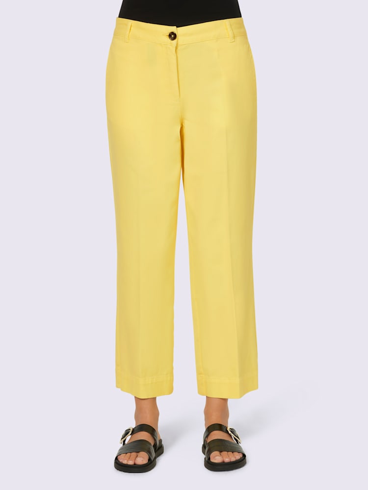 Pantalon 7/8 forme courte tendance, couleur jaune, taille 42, marque Rick Cardona - helline