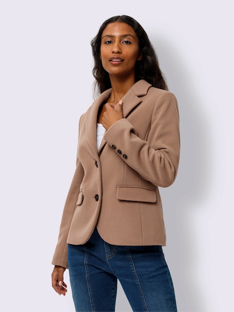Blazer qualité laine, couleur marron, taille 48, marque Best Connection - helline
