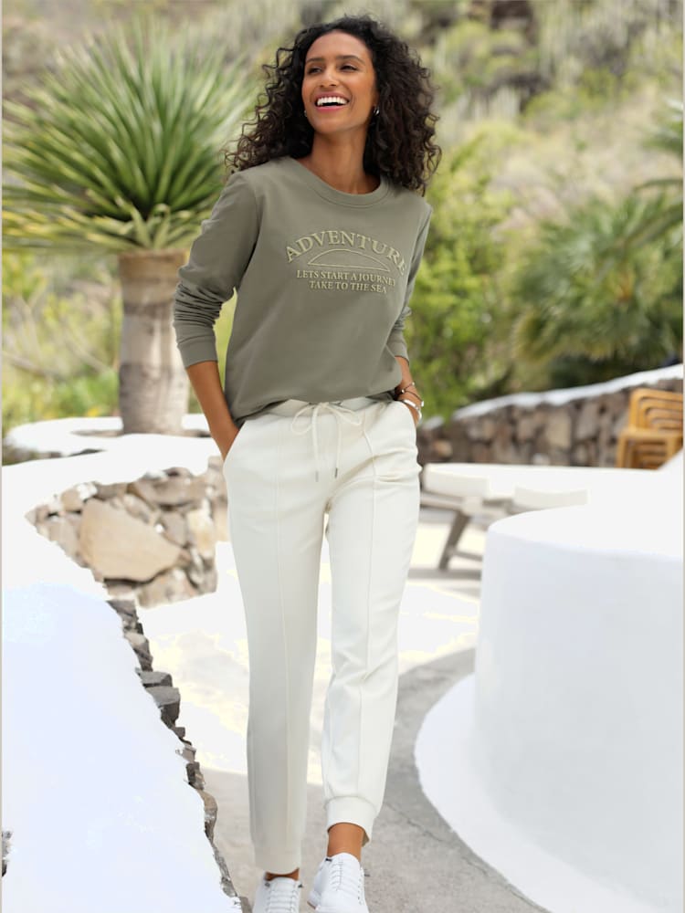 Sweatshirt impression caoutchoutée douce, couleur vert, taille 42, marque Best Connection - helline