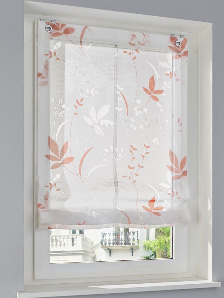 Store-bateau matière semi-transparente, couleur rose, taille 140x120 cm, marque helline home - helline