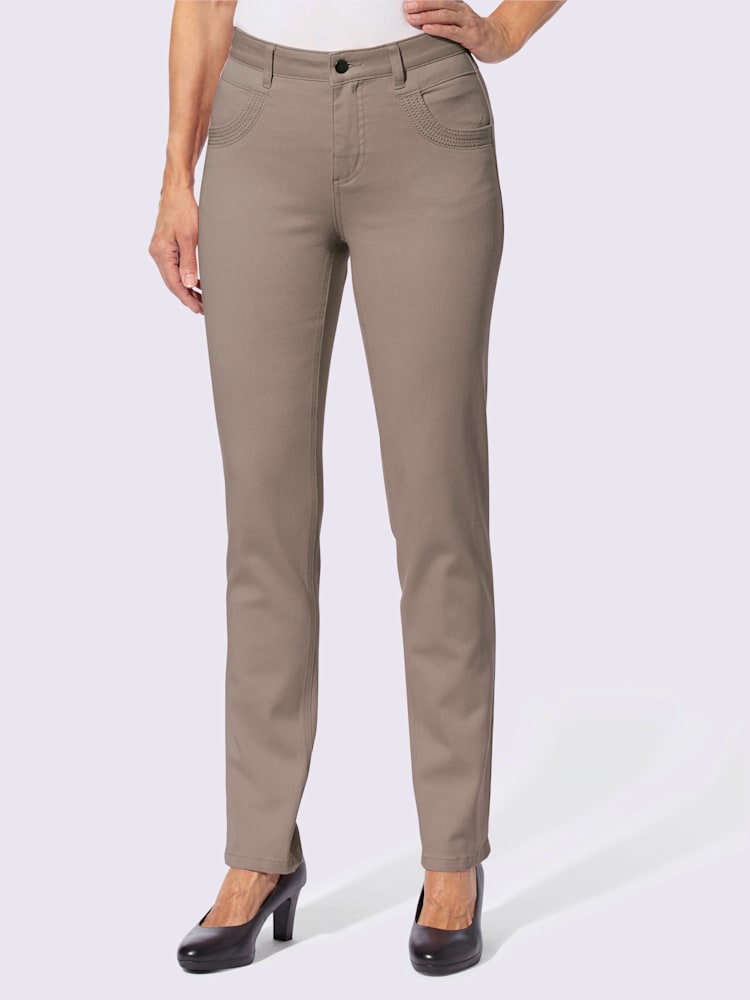 Jean skinny qualité coton, couleur marron, taille 40 - helline
