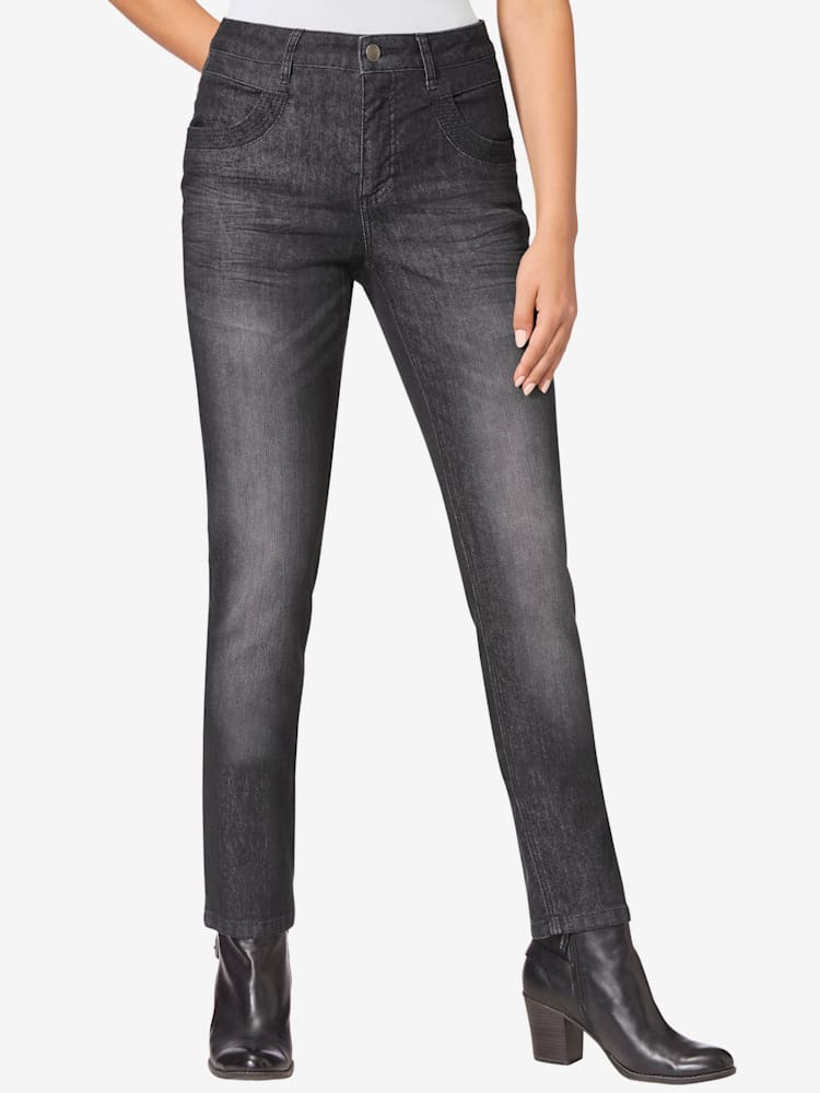 Jean skinny qualité coton, couleur noir, taille 40 - helline