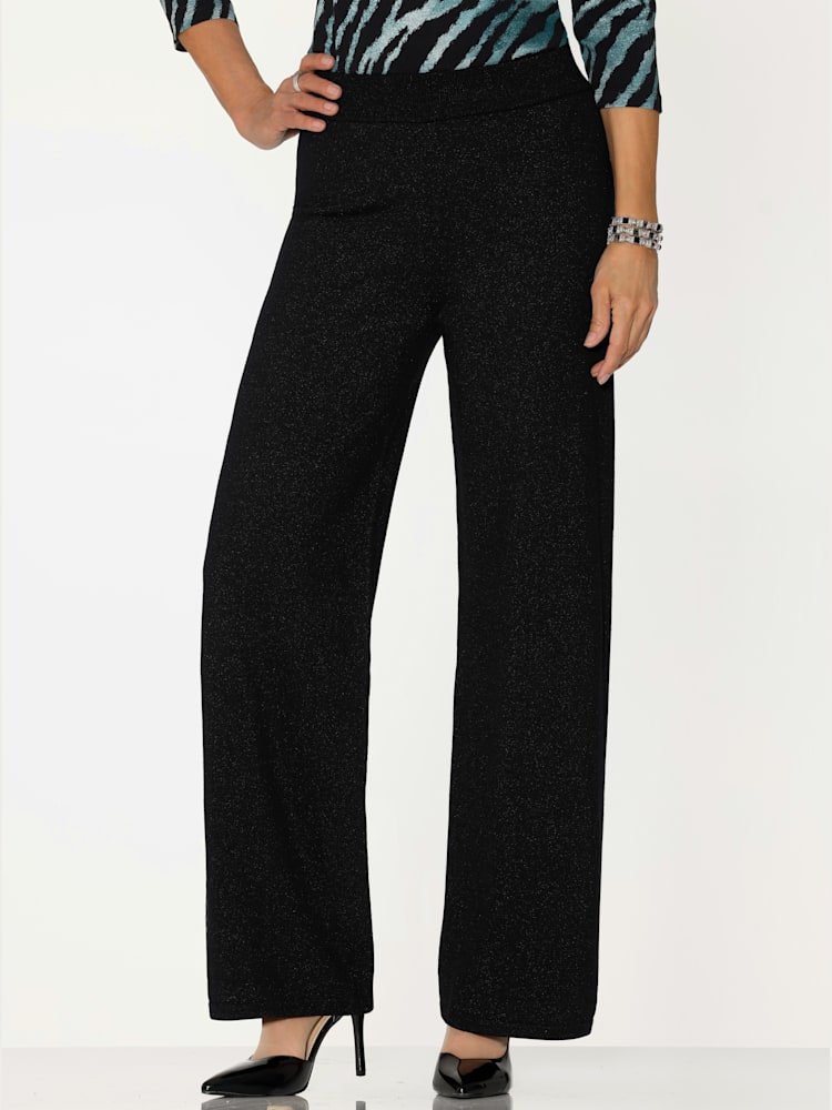 Pantalon en tricot 50% viscose (ecovero), couleur noir, taille 40, marque Fair Lady - Witt