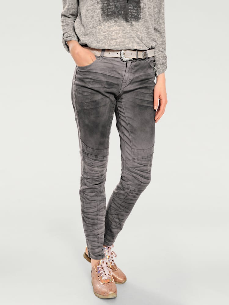 Pantalon boyfriend coupe droite, couleur gris, taille 36, marque Rick Cardona - helline