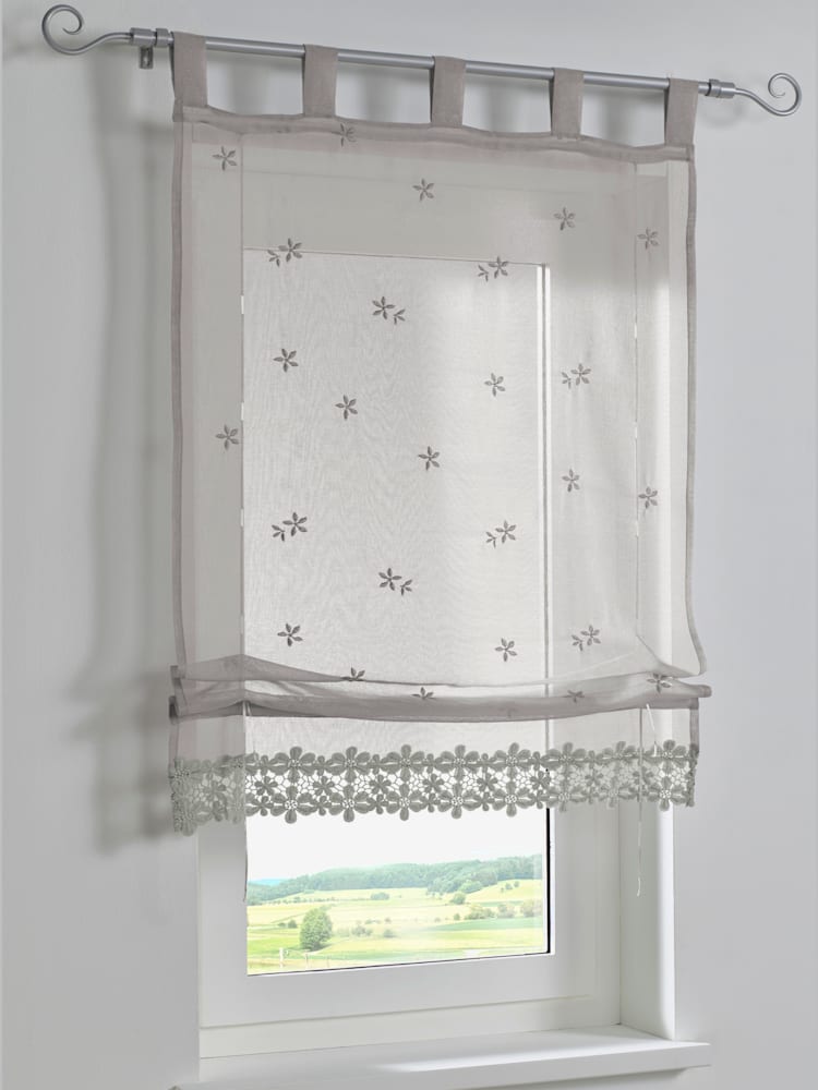 Store-bateau matière semi-transparente, couleur gris, taille 130x60 cm, marque helline home - helline
