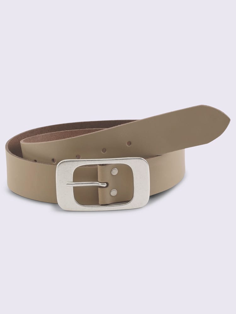 Ceinture accessoire facile à assortir, couleur : marron clair uni, taille 115, 95% cuir de vache;5% métal - helline