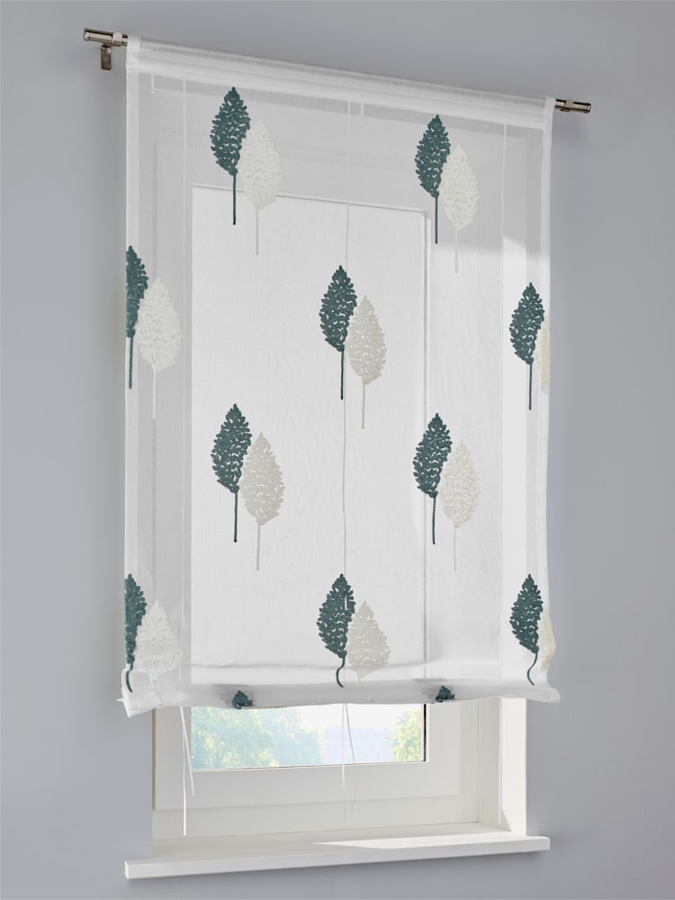 Store bateau, couleur : bleu turquoise moyen uni, taille 140x60 cm, marque helline home, 100% polyester - helline