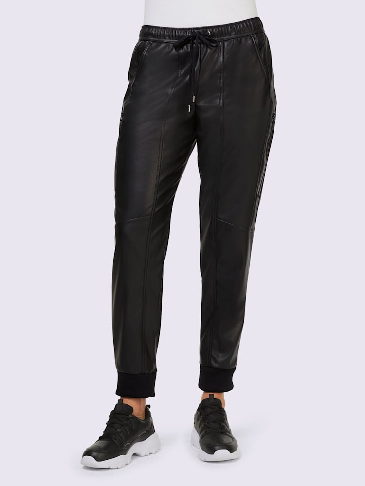 Pantalon en synthétique, couleur noir, taille 46, marque Rick Cardona - helline