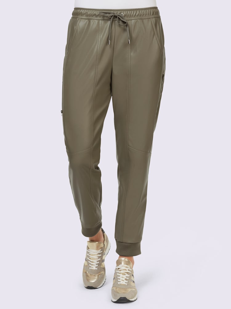 Pantalon en synthétique, couleur vert, taille 44, marque Rick Cardona - helline
