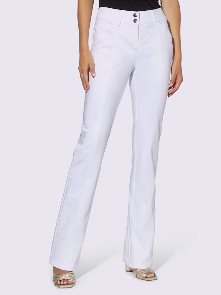 Pantalon bootcut coupe bootcut tendance, couleur blanc, taille 52 - Witt