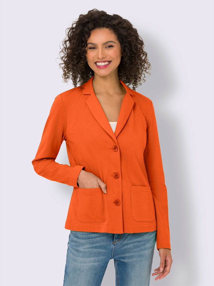 Blazer en jersey coupe sobre pour un look décontracté tendance, couleur orange, taille 50 - Witt