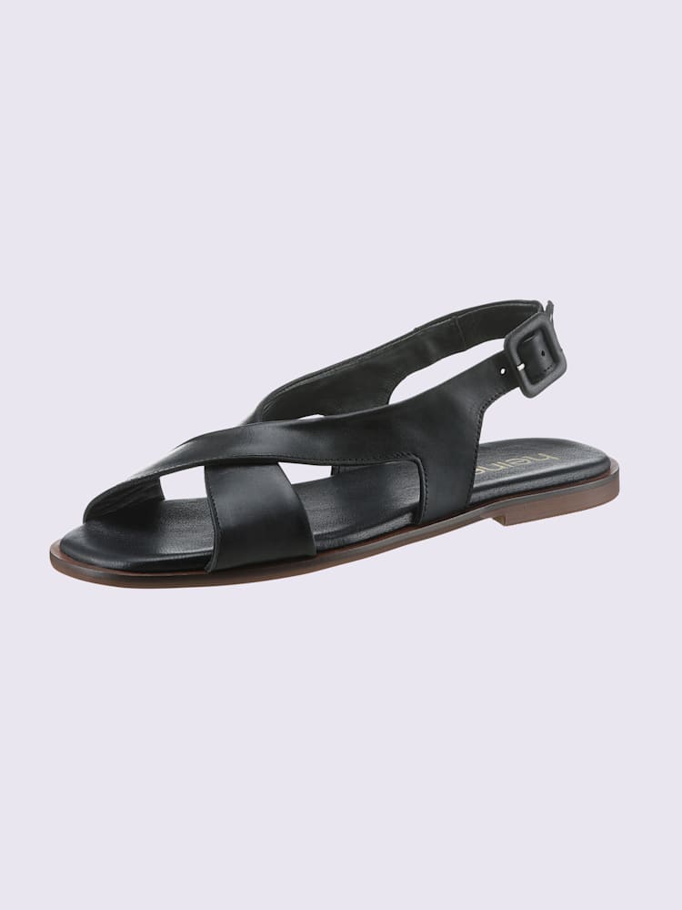 Sandales de fabrication espagnole, noir uni, taille 39 - helline