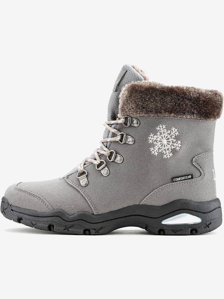 Bottines d'hiver bottes thermiques : très chaudes et souples, gris foncé uni, taille 36, LASCANA - helline