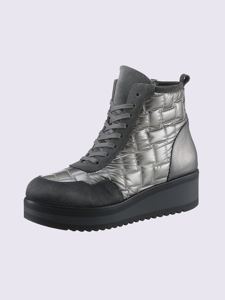 Bottines à lacets de fabrication espagnole, couleur gris, taille 38 - helline