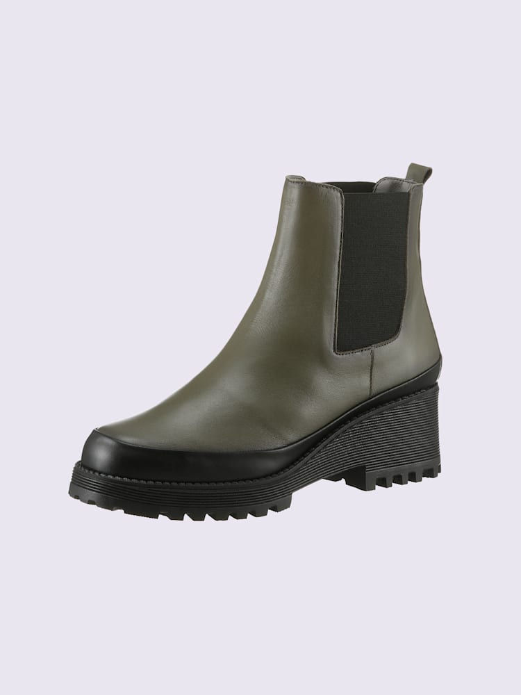 Bottines de fabrication espagnole, vert foncé à motifs, taille 40 - helline
