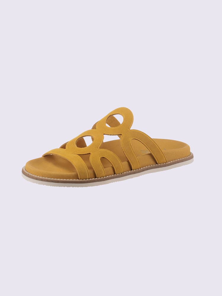 Mules de fabrication espagnole, jaune moyen uni, taille 42 - helline
