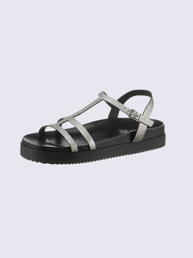 Sandales de fabrication portugaise, couleur couleur argent, taille 40 - helline