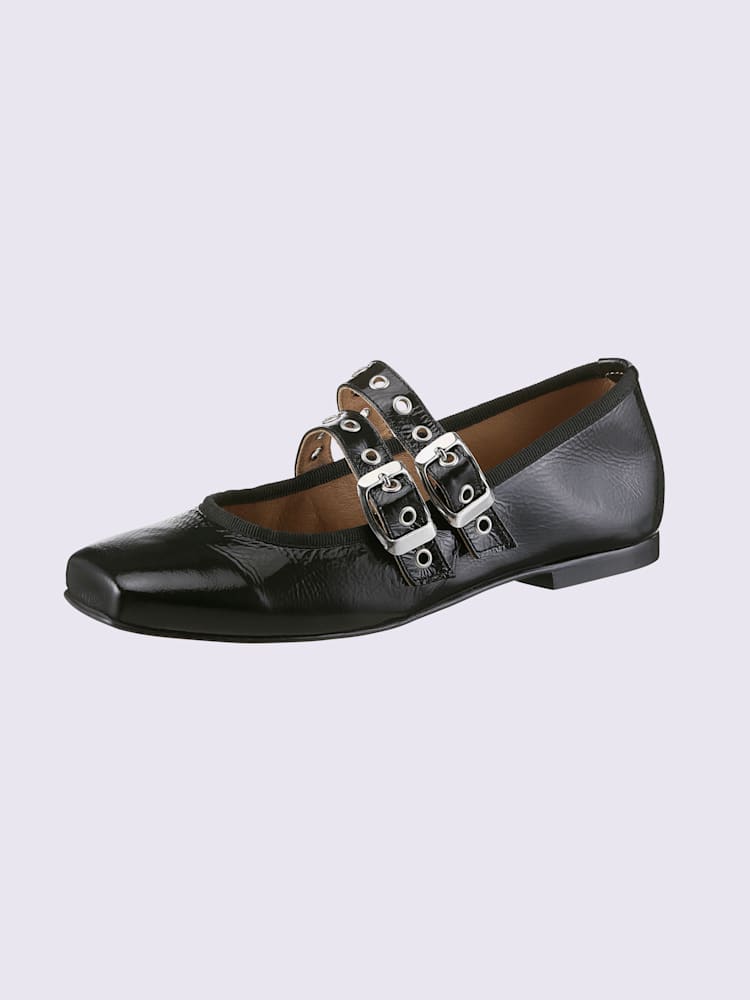Ballerines de fabrication espagnole, noir uni, taille 40 - helline