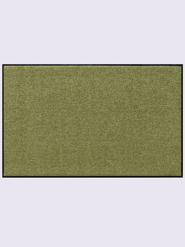 Paillasson rectangulaire, couleur : vert moyen uni, taille 60x180 cm, marque helline home, 100% polyamide - helline