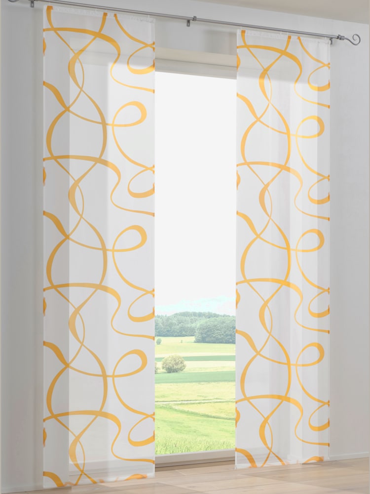 Panneau-rideaux rideaux coulissants modernes, couleur blanc, taille 1, marque helline home - helline