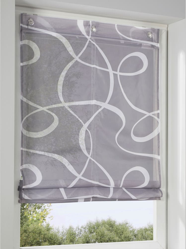 Store-bateau à œillets, couleur gris, taille 140x100 cm, marque helline home - helline
