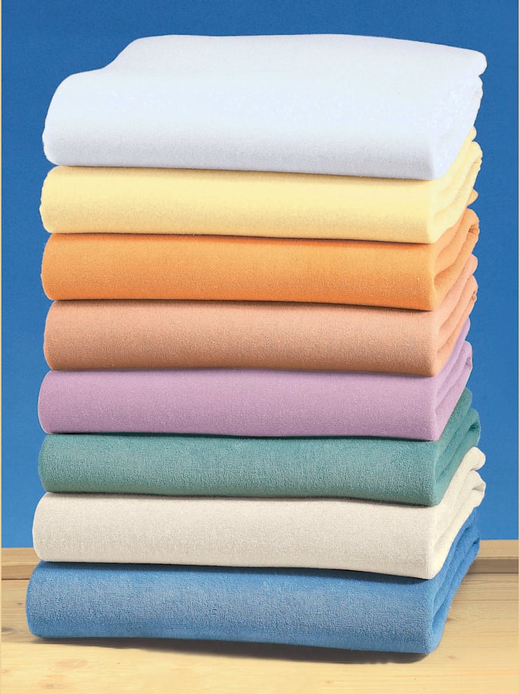 Drap-housse résistant aux nœuds et élastique, Éponge, orange clair uni, taille 1 pièce 90x190 - 100x200 cm, Biberna - helline