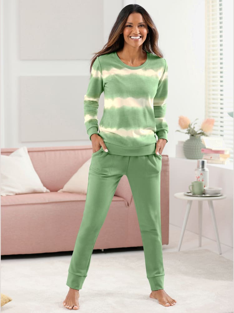 Pantalon matière sweat, couleur vert, taille 54/56, marque feel good - helline