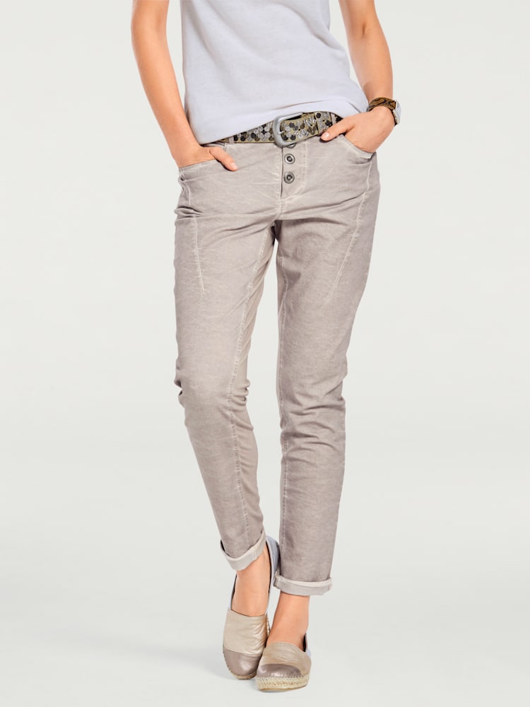 Pantalon en jersey coupe carotte, couleur marron, taille 48, marque Rick Cardona - helline