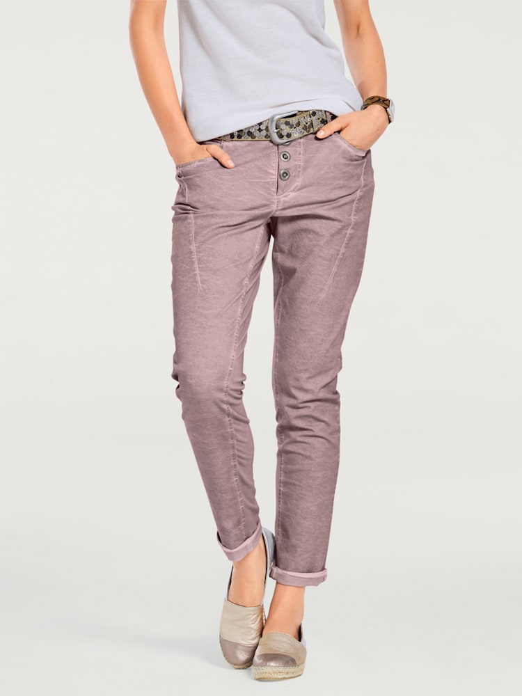 Pantalon en jersey coupe carotte, couleur rose, taille 38, marque Rick Cardona - helline